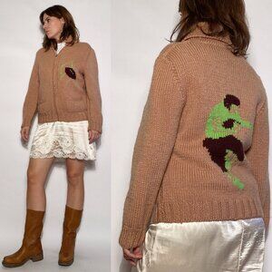 Vintage 1960s SUPER RARE Wool FOOTBALL Cowichan! Women's Medium, Men's Small